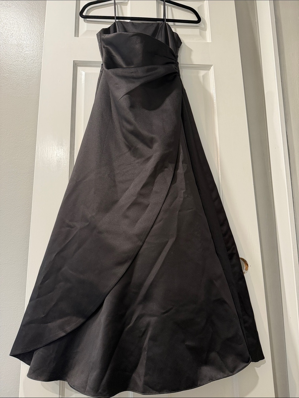 David's Bridal Black Strapless Formal A-Line Dress